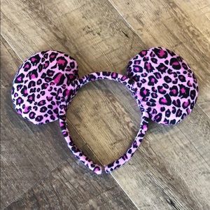 Pink Cheetah Print Minnie Mouse Ear Headband